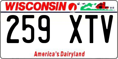 WI license plate 259XTV