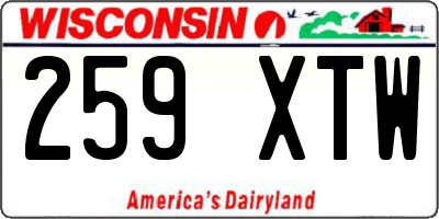 WI license plate 259XTW