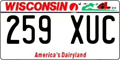 WI license plate 259XUC