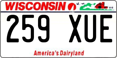 WI license plate 259XUE