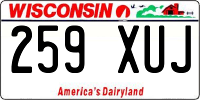 WI license plate 259XUJ