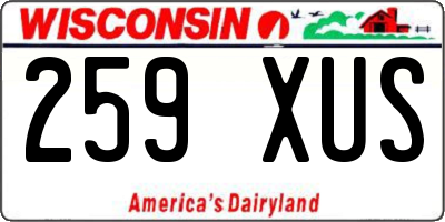 WI license plate 259XUS
