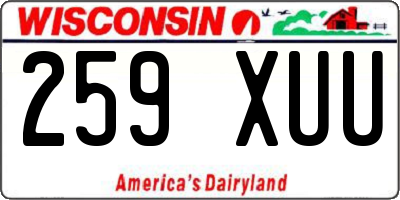 WI license plate 259XUU