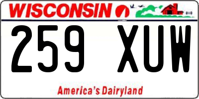 WI license plate 259XUW