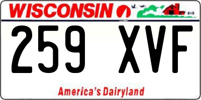 WI license plate 259XVF