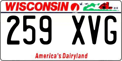 WI license plate 259XVG