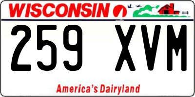 WI license plate 259XVM