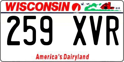WI license plate 259XVR