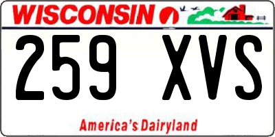 WI license plate 259XVS