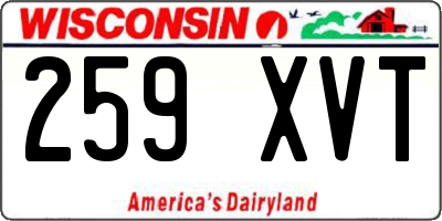 WI license plate 259XVT