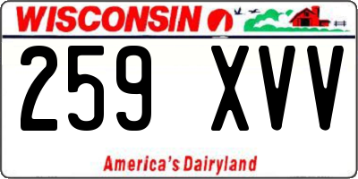 WI license plate 259XVV