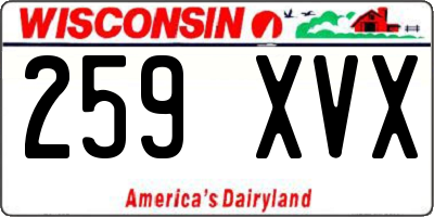 WI license plate 259XVX