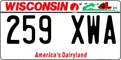 WI license plate 259XWA