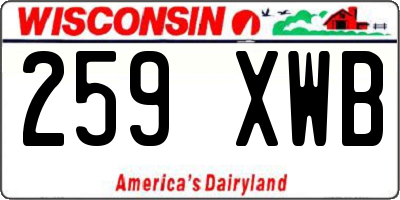 WI license plate 259XWB