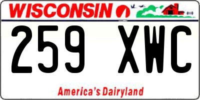 WI license plate 259XWC