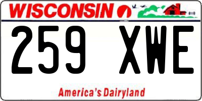 WI license plate 259XWE