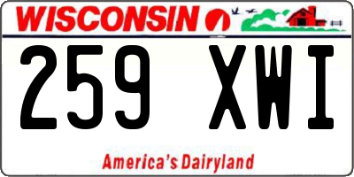 WI license plate 259XWI