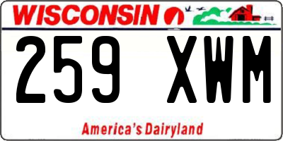 WI license plate 259XWM