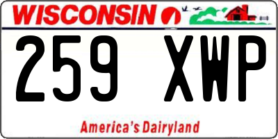 WI license plate 259XWP