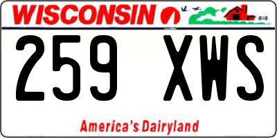 WI license plate 259XWS