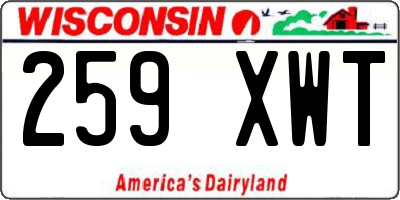 WI license plate 259XWT