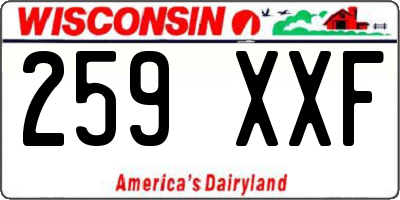 WI license plate 259XXF