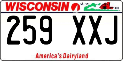 WI license plate 259XXJ