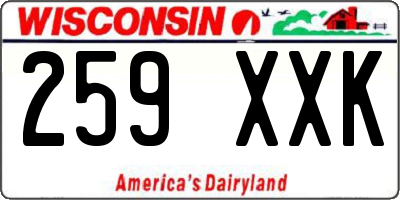 WI license plate 259XXK