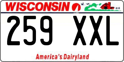 WI license plate 259XXL