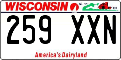 WI license plate 259XXN