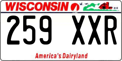 WI license plate 259XXR