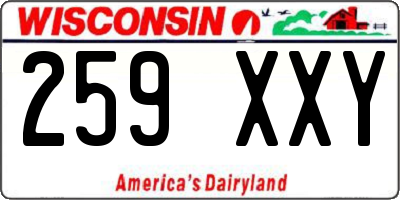 WI license plate 259XXY