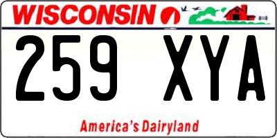 WI license plate 259XYA