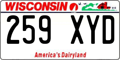 WI license plate 259XYD