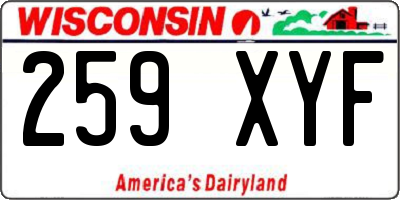 WI license plate 259XYF