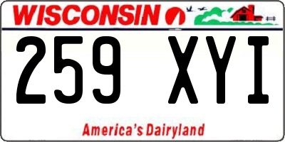 WI license plate 259XYI