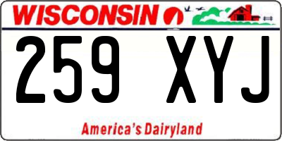 WI license plate 259XYJ