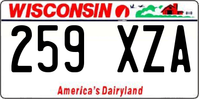 WI license plate 259XZA