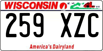 WI license plate 259XZC