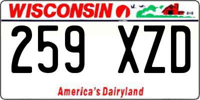 WI license plate 259XZD