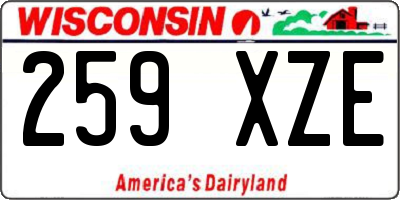 WI license plate 259XZE