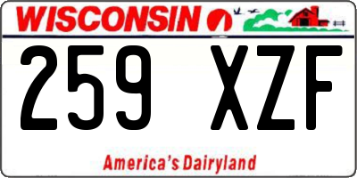 WI license plate 259XZF