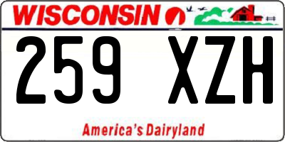 WI license plate 259XZH