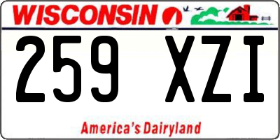 WI license plate 259XZI