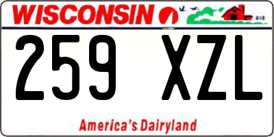 WI license plate 259XZL