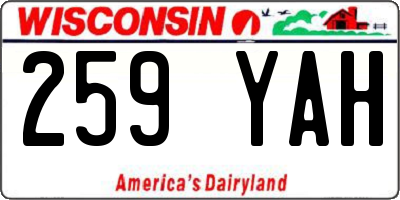 WI license plate 259YAH