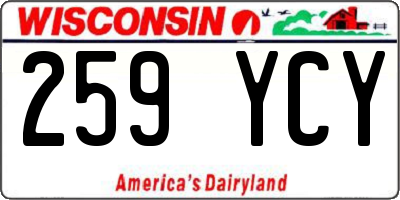 WI license plate 259YCY