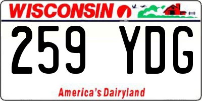 WI license plate 259YDG
