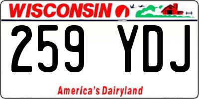 WI license plate 259YDJ