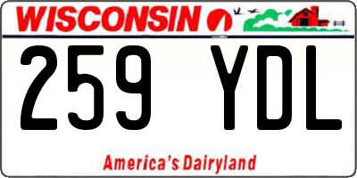 WI license plate 259YDL
